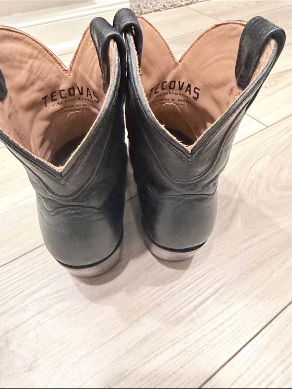 Tecovas Black Leather Western Ankle Boots - Picture 4 of 7